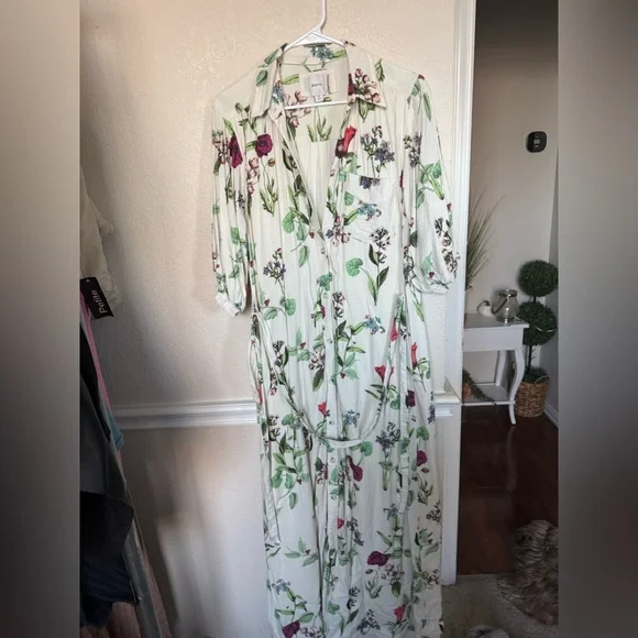 Maeve Anthropologie Floral Tie-Waist Maxi XS